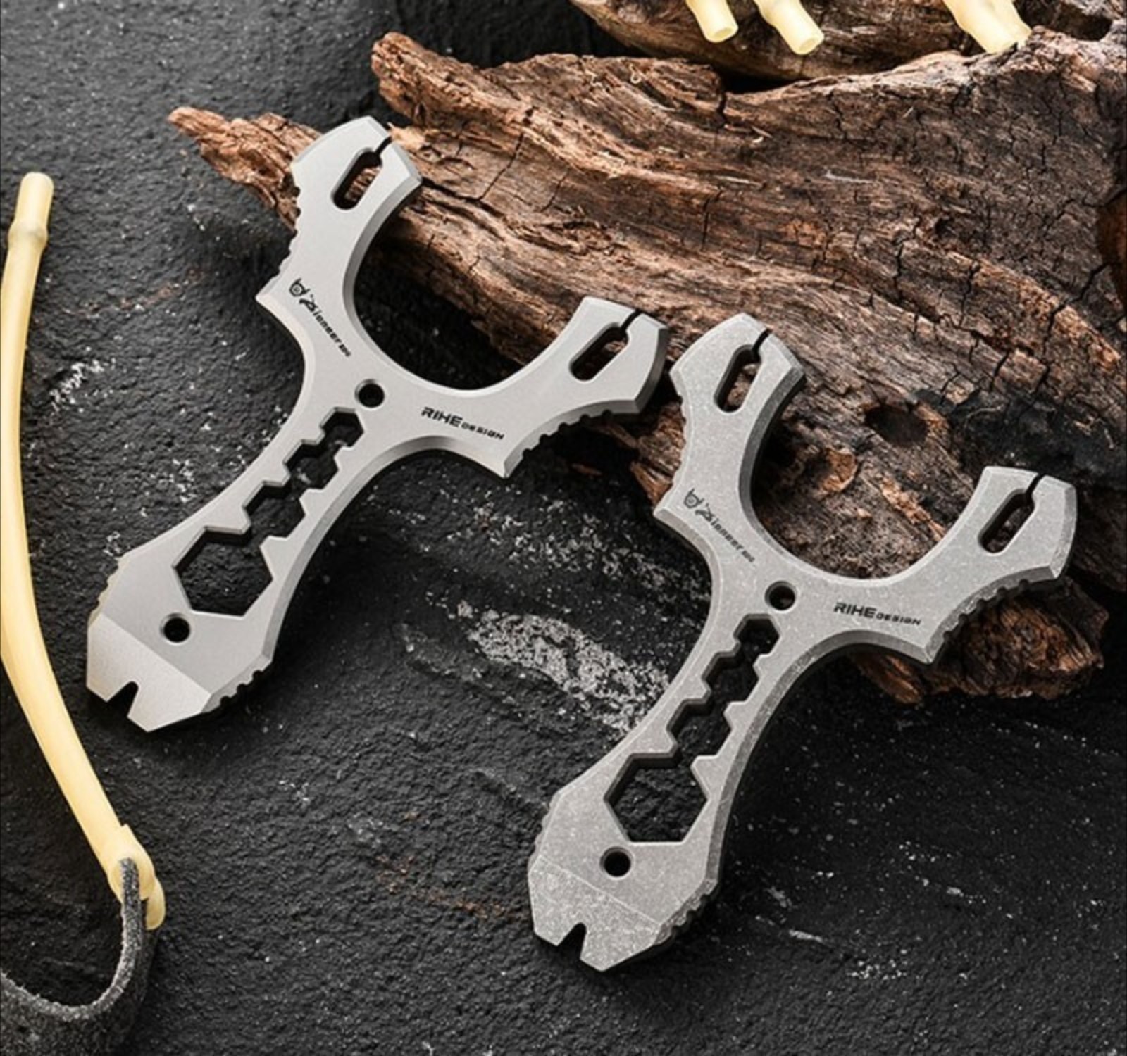 Portable Slingshot Flat Rubber Band Catapult Hunting Slingbow Archery Shoot Tool