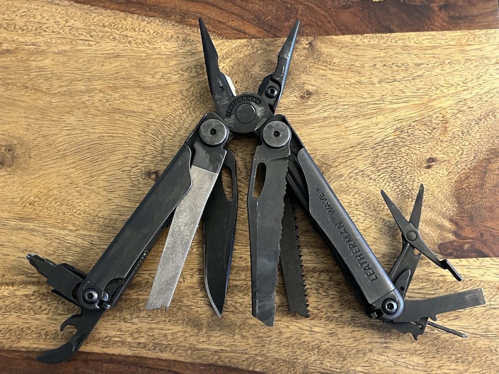 2021 Leatherman Wave Plus Black Oxide Multi-Tool EXCELLENT!!! w/Beautiful Sheath
