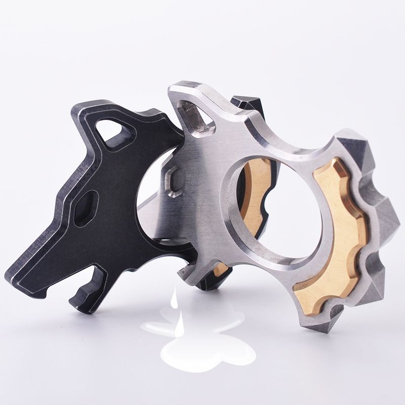 Stainless steel – Titanium alloy Wolf EDC Tool Screwdriver – Brass inlay