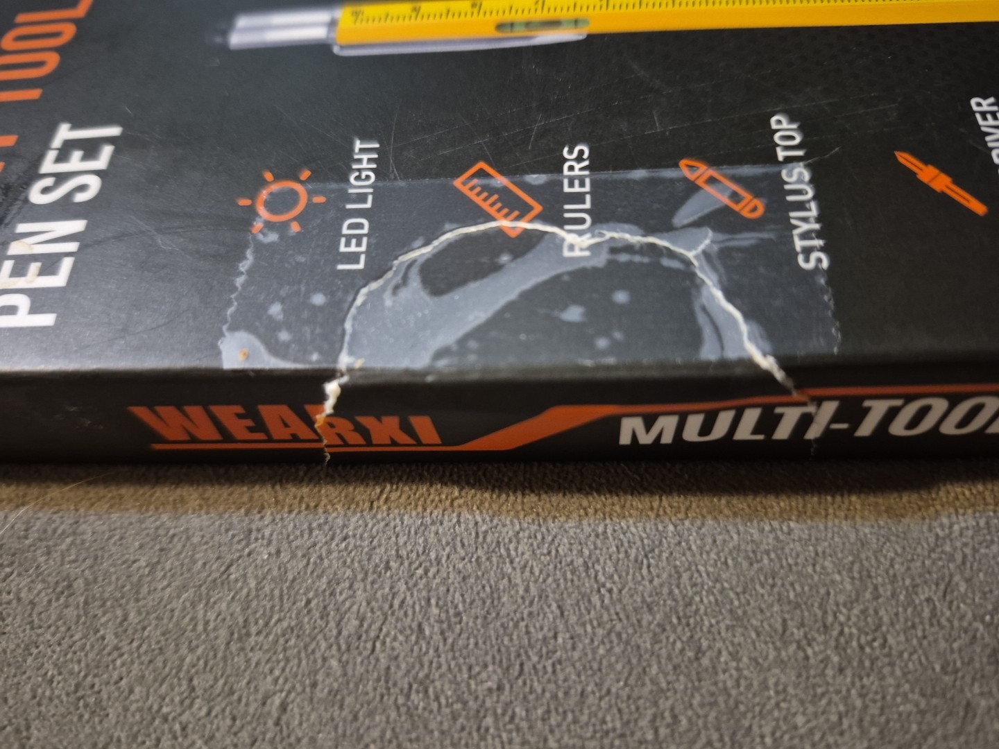 Multi Tool 9 In 1 W/Batteries Pen Stylus Screwdriver Light Level Ruler 2 Pack