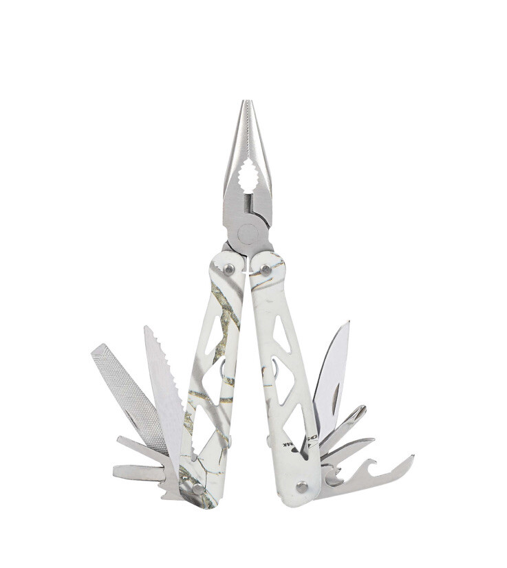 Ozark Trail 12-In-1 Multi-Tool Screwdriver Knife Pliers Saw w/ Sheath White Camo