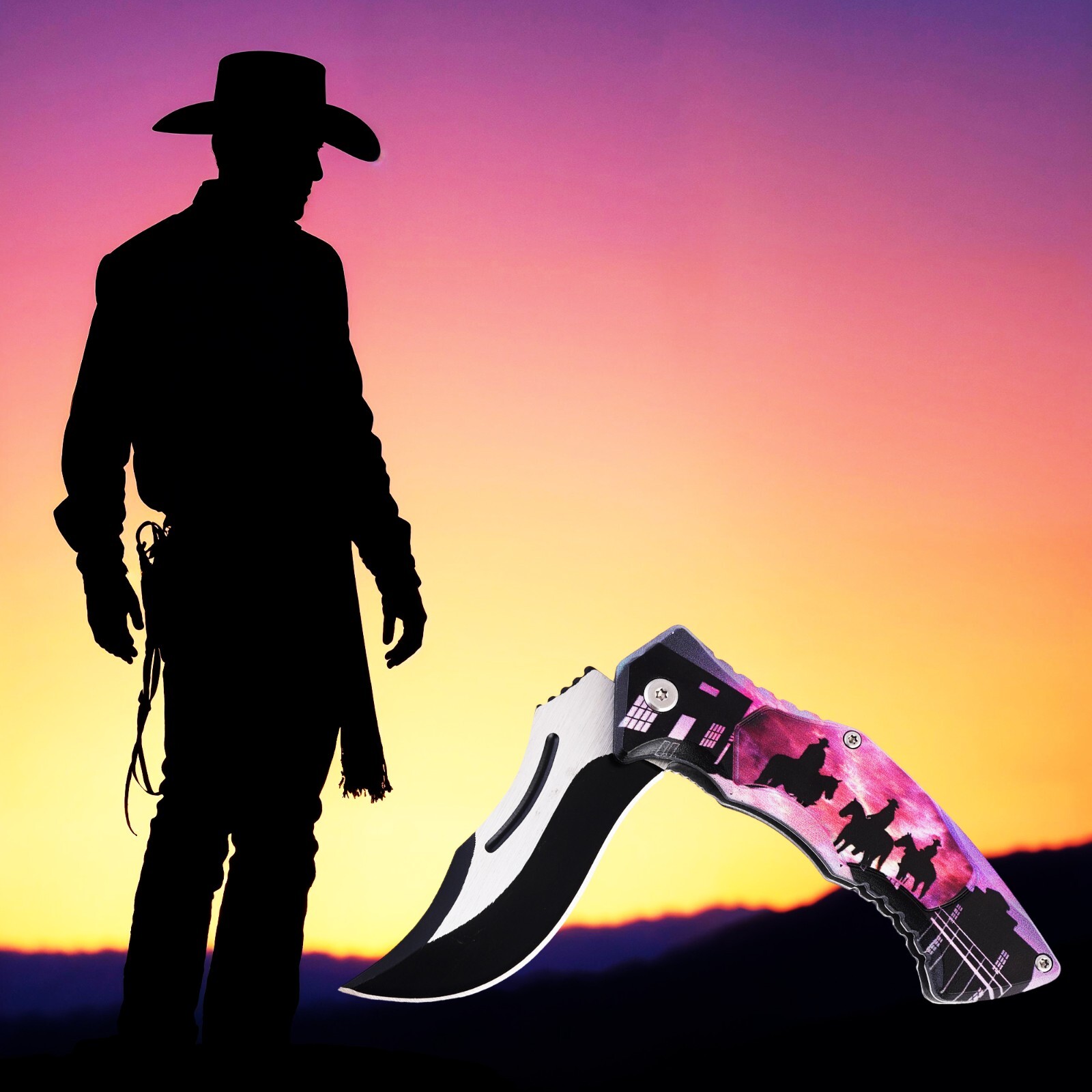 Cowboy Riders Pocket Knife, Stainless Steel | Precision-crafted
