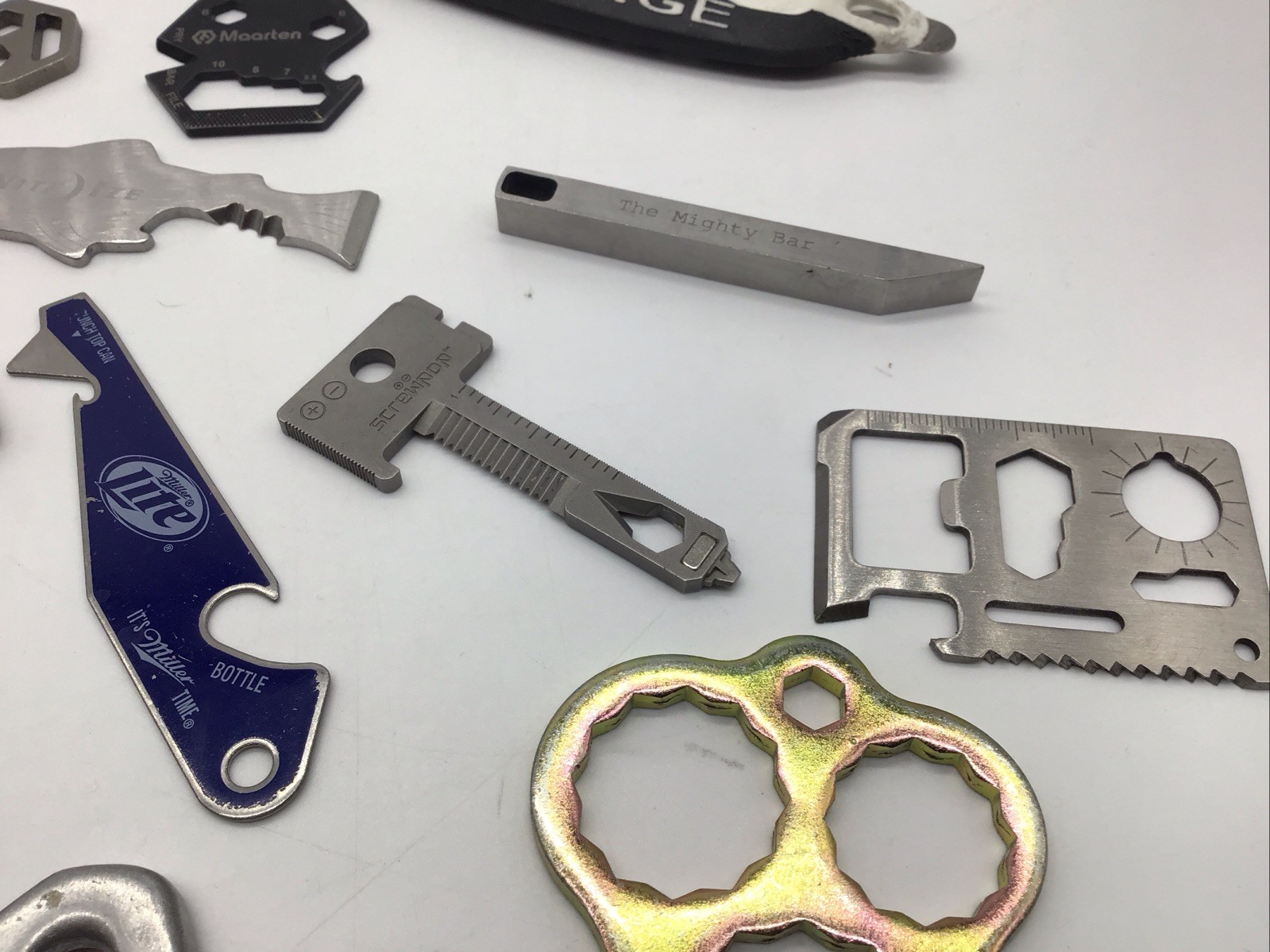 Multitool All-In-One Wrench Knife Saw Screwdriver Bottle Opener Pry Bar EDC Lot