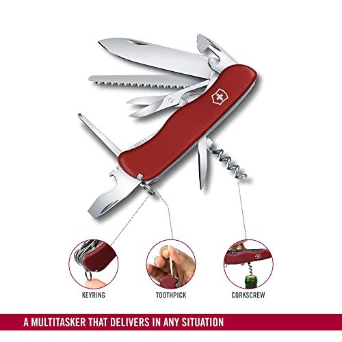 Victorinox Outrider Red Lockblade Swiss Army Polyamide Knife 14 Functions 08513