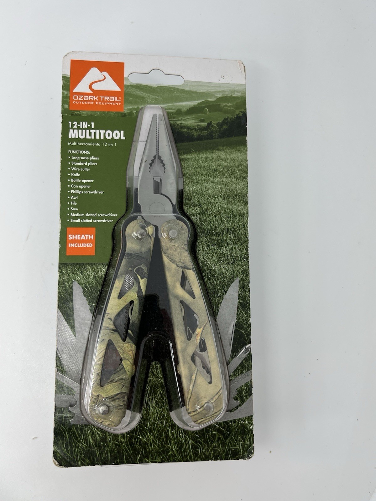 Ozark Trail 12-in-1 Multi-Tool Camo Mossy Oak Pocket Knife Pliers Sheath NEW
