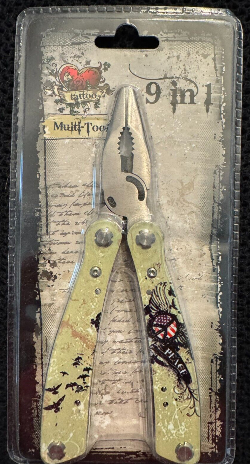 Iron Bridge Tools – Tattoo 9 in 1 Multi Tool – Peace design – New in Packaging