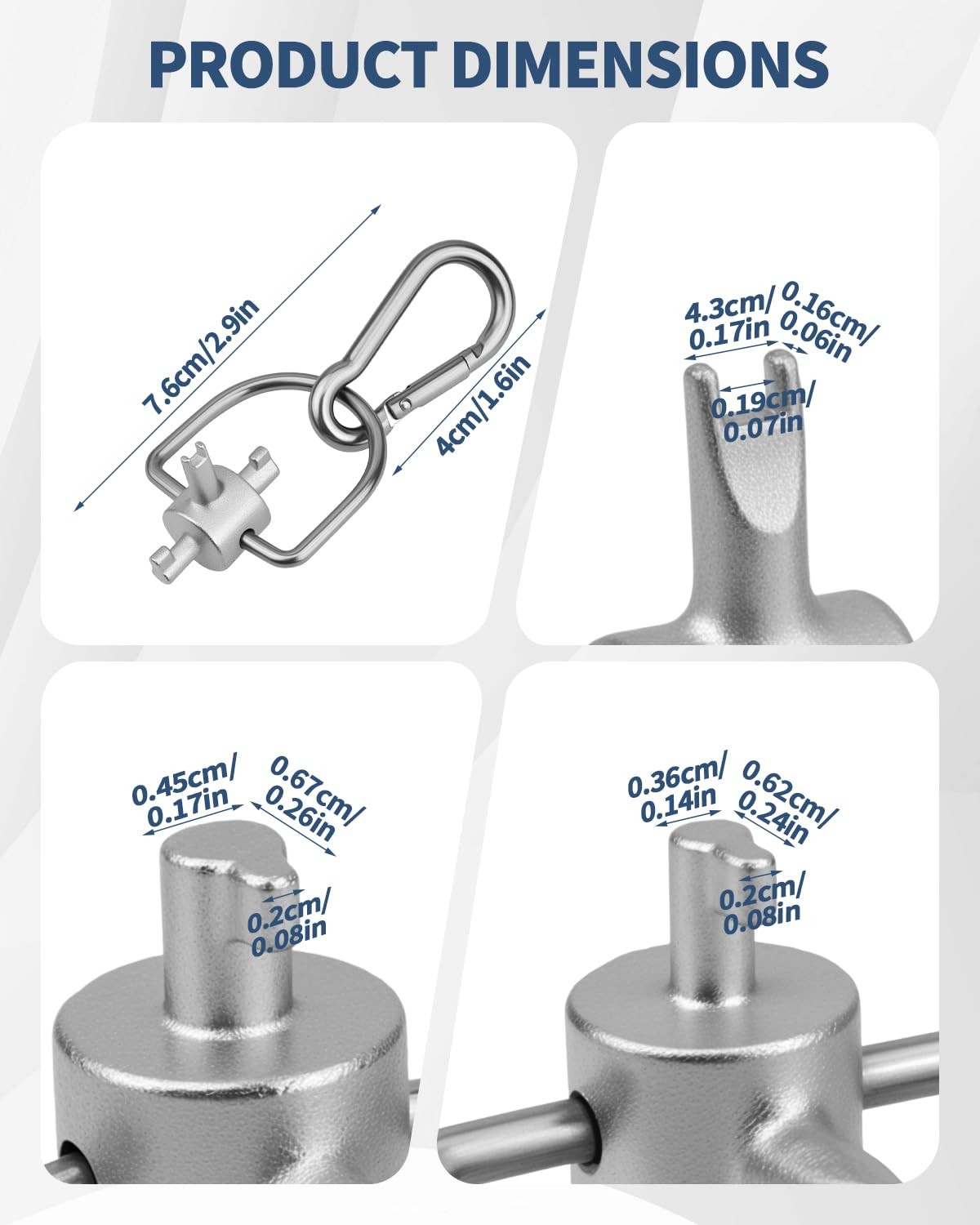 HVAC Tools Locking Cap Key for R410A R22 Refrigerant, 3-in-1 Valve Core Remov…