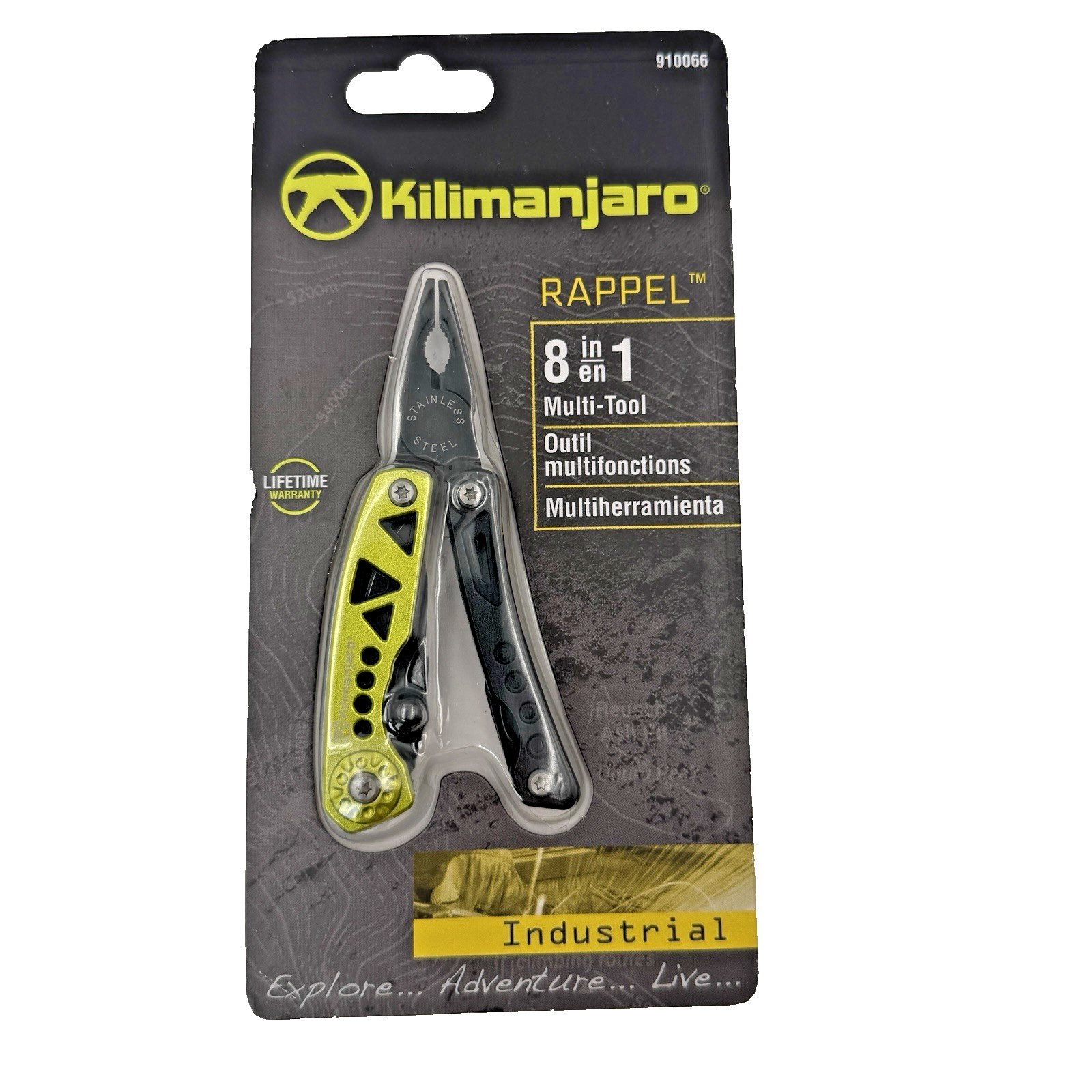 Kilimanjaro Rappel 8 In 1 Multi-Tool Knife, Pliers, Screwdriver, Hiking Tool