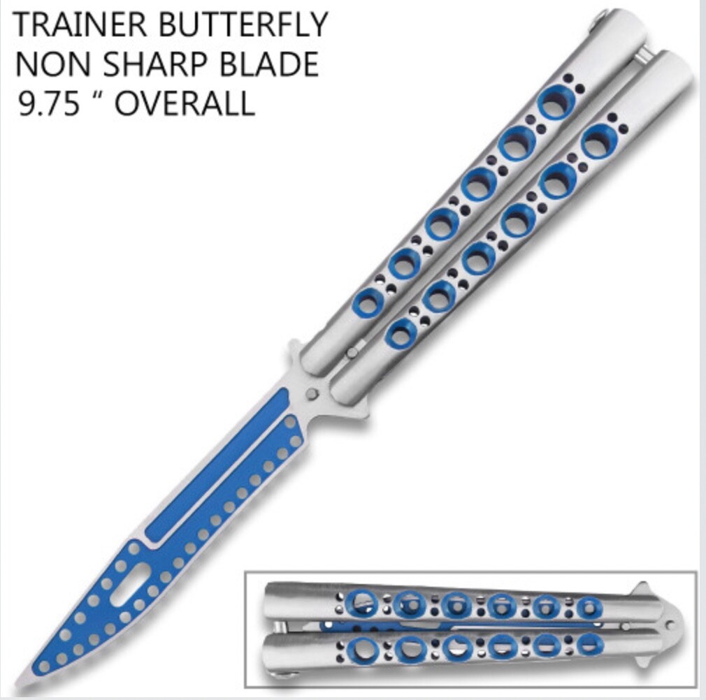 Non-Sharp Trainer Butterfly Blue and Silver Blade Ltd. Edition