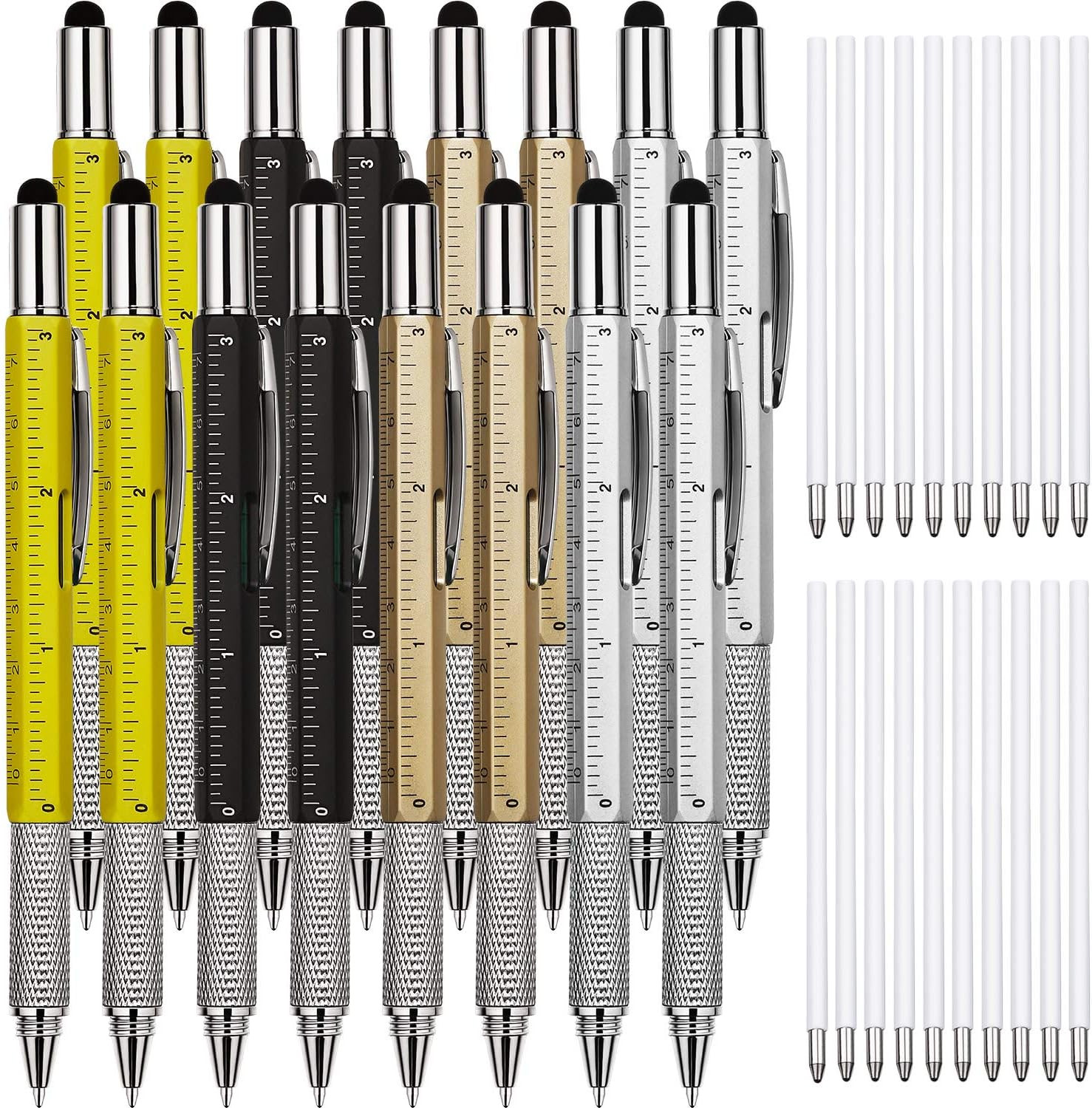 16 Pcs Multitool Pens 6 in 1 Multi-Tool Pen Set with Refills for Men’S Birthday