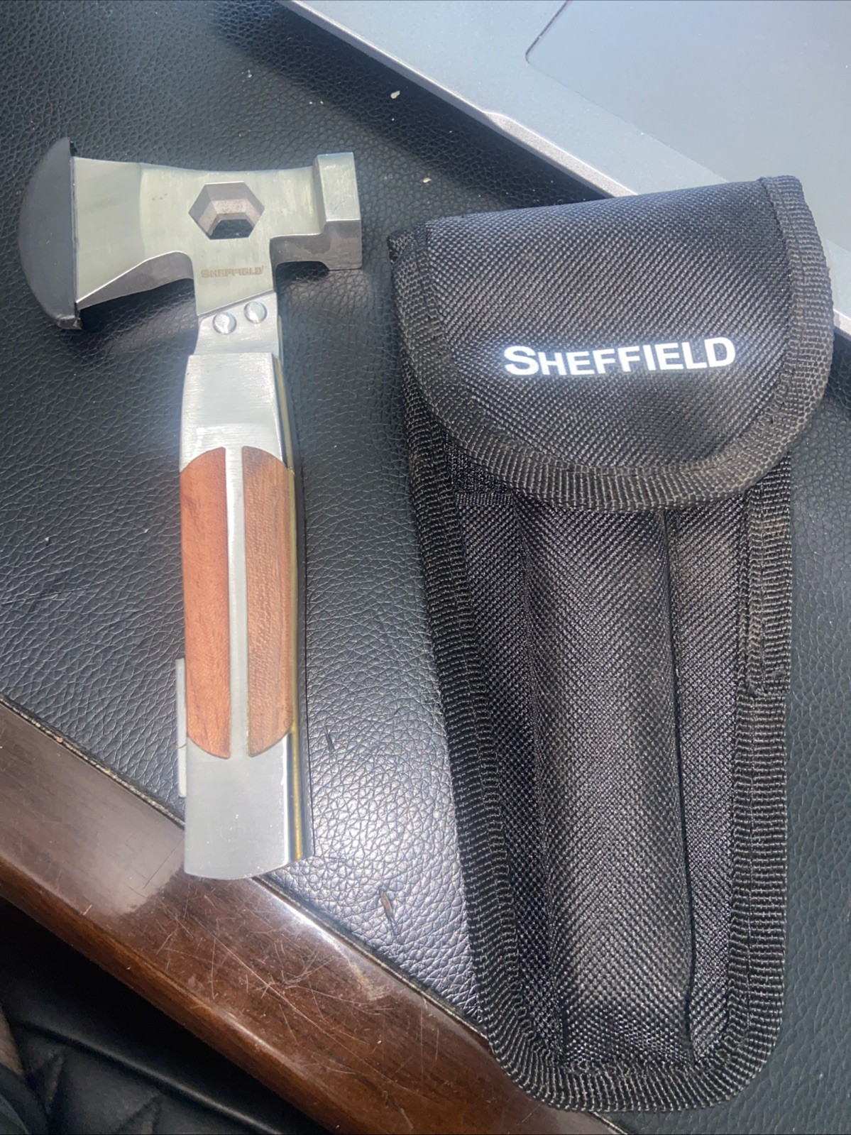 Sheffield Multi Tool Camp 12-In-1 Axe Hammer Screwdriver Blade Scaler Open Box