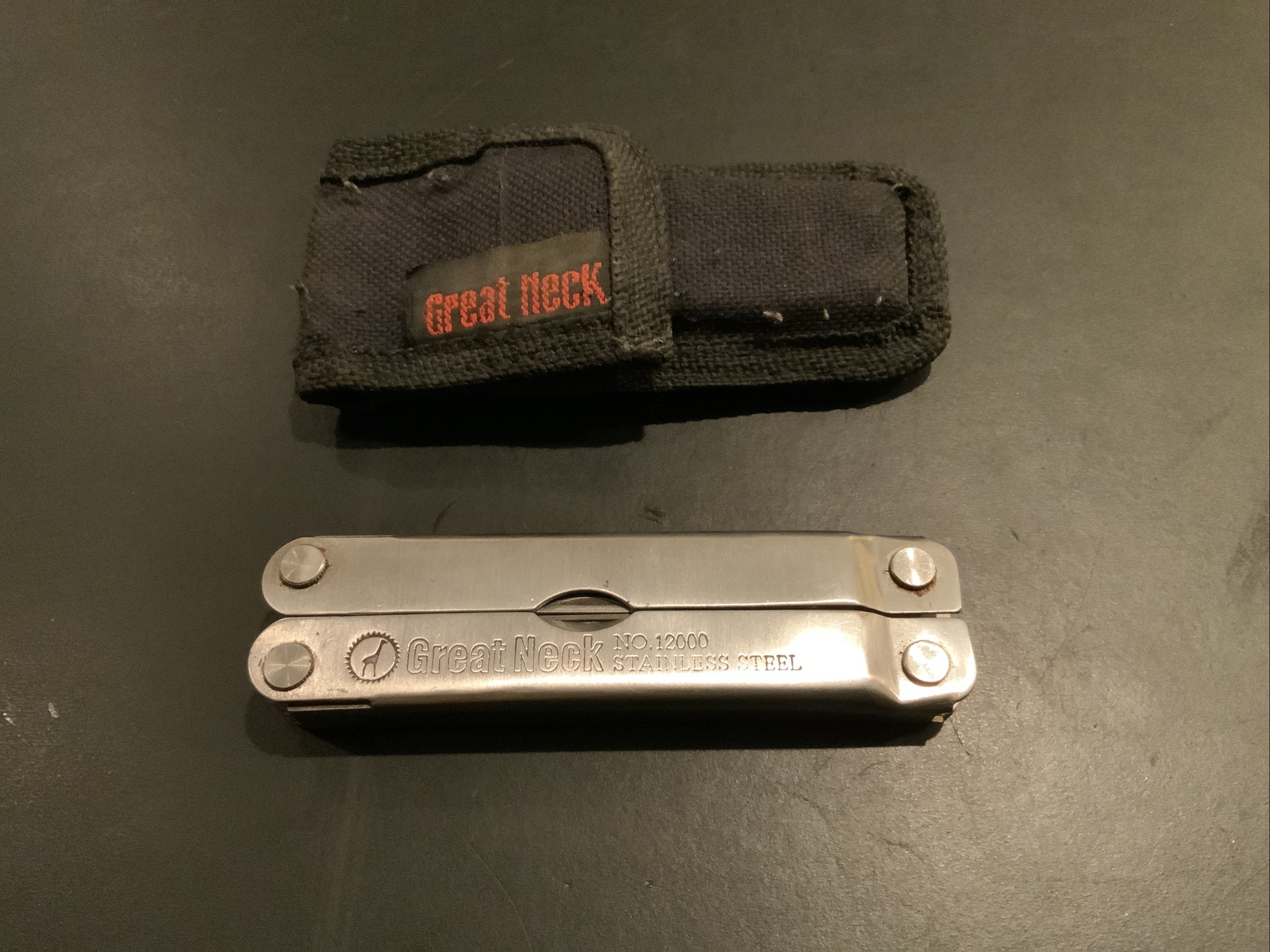 Great Neck No 12000 Stainless Steel Multi Tool Hunting Fishing Hiking w/ Pouch