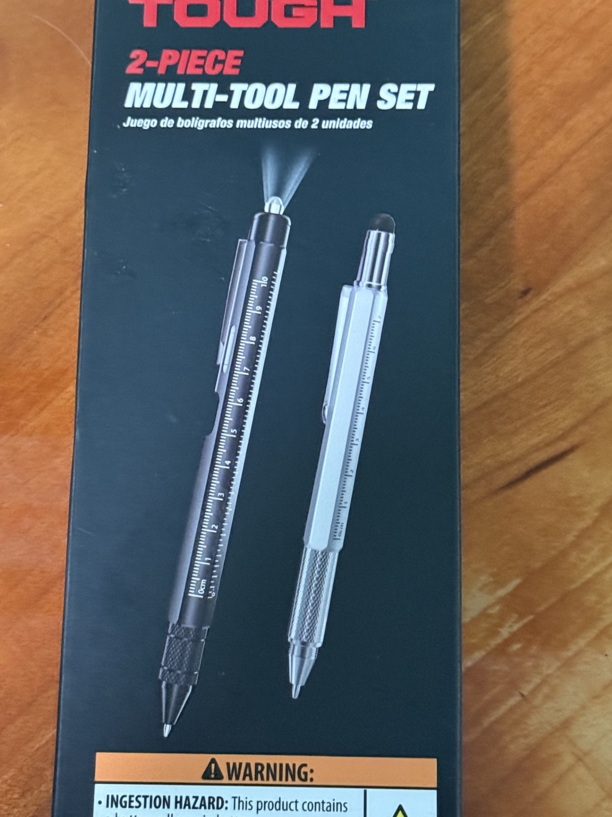 Hyper Tough Multi-Tool Pen Set Black 2-Piece with LED Light, Screwdrivers, Ruler