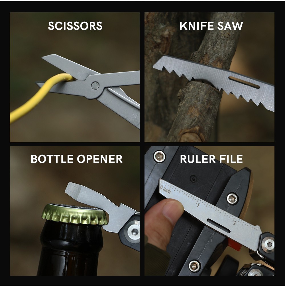 Dispatch 16-in-1 Stainless Steel Multi-Tool Plier, Outdoor Survival Pocket Tool