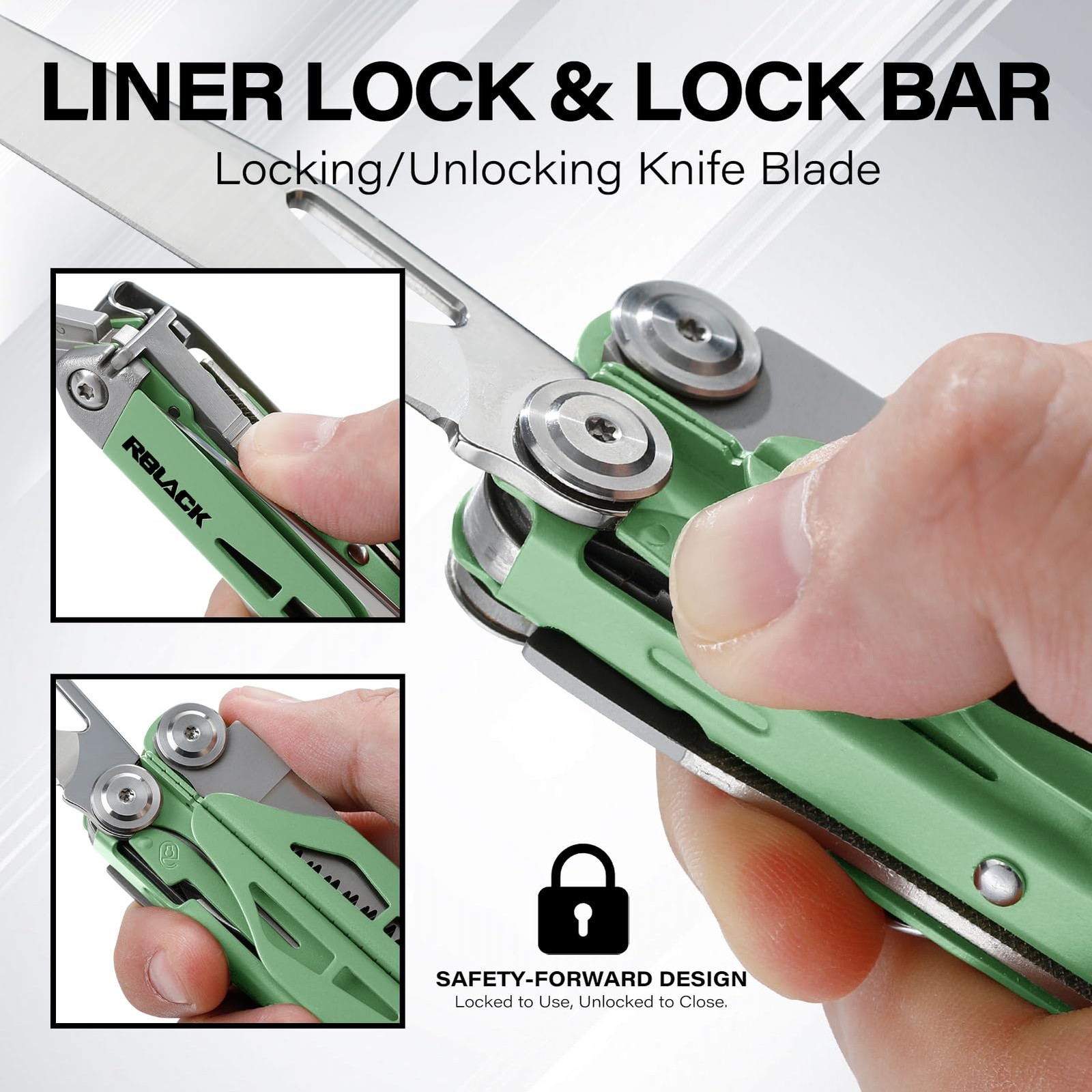 Multitool, 21-in-1 Multi Tool Pliers with Safety Locking and Spring-Action Sc…