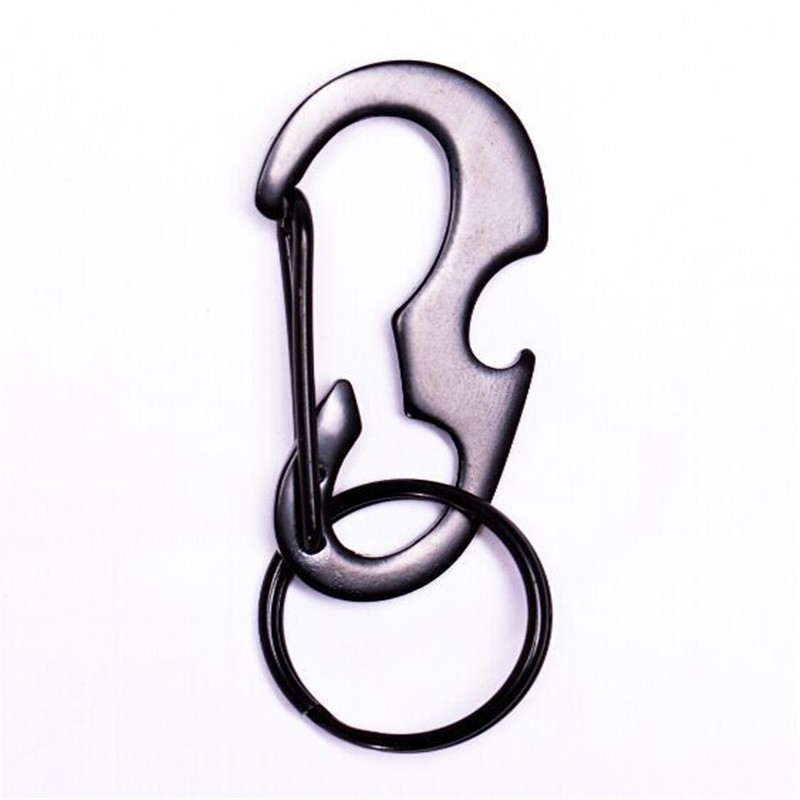 10pcs D-Ring Carabiner with Bottle Opener, EDC Spring Clip, Key Ring Gift