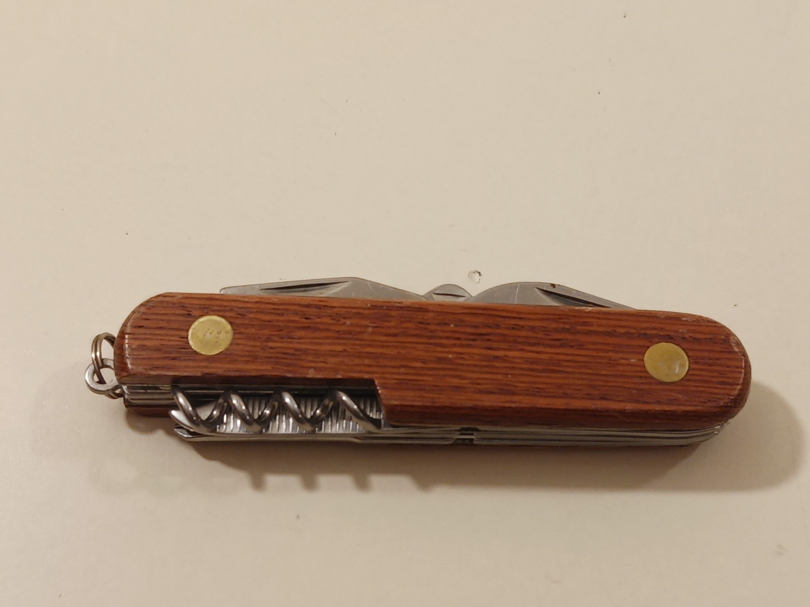 7 Function Wood Brown Handle Multi-Tool Folding Knife Pliers Scissors Camp China