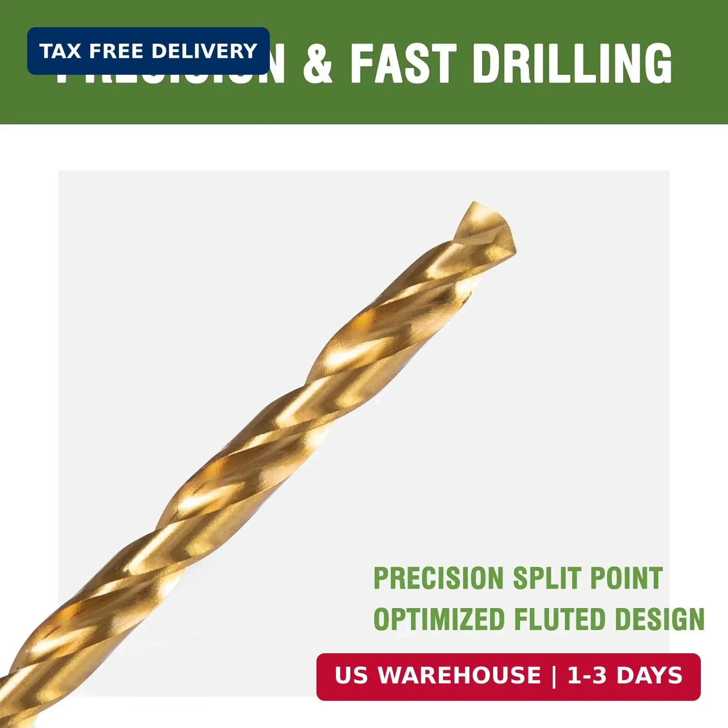 1/8″ x 6″ Extra Long Drill Bit 6 Pack Titanium Aircraft HSS Wood Metal