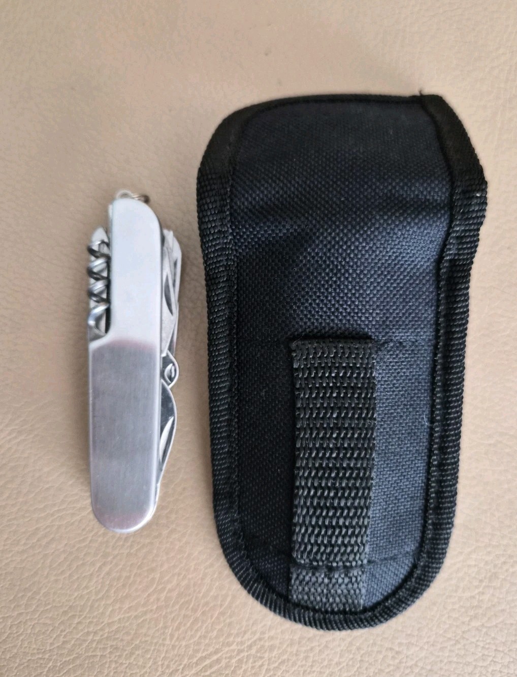 CAMP USA Multi Tool Pocket Knife Camping STAINLESS STEEL with Nylon Case