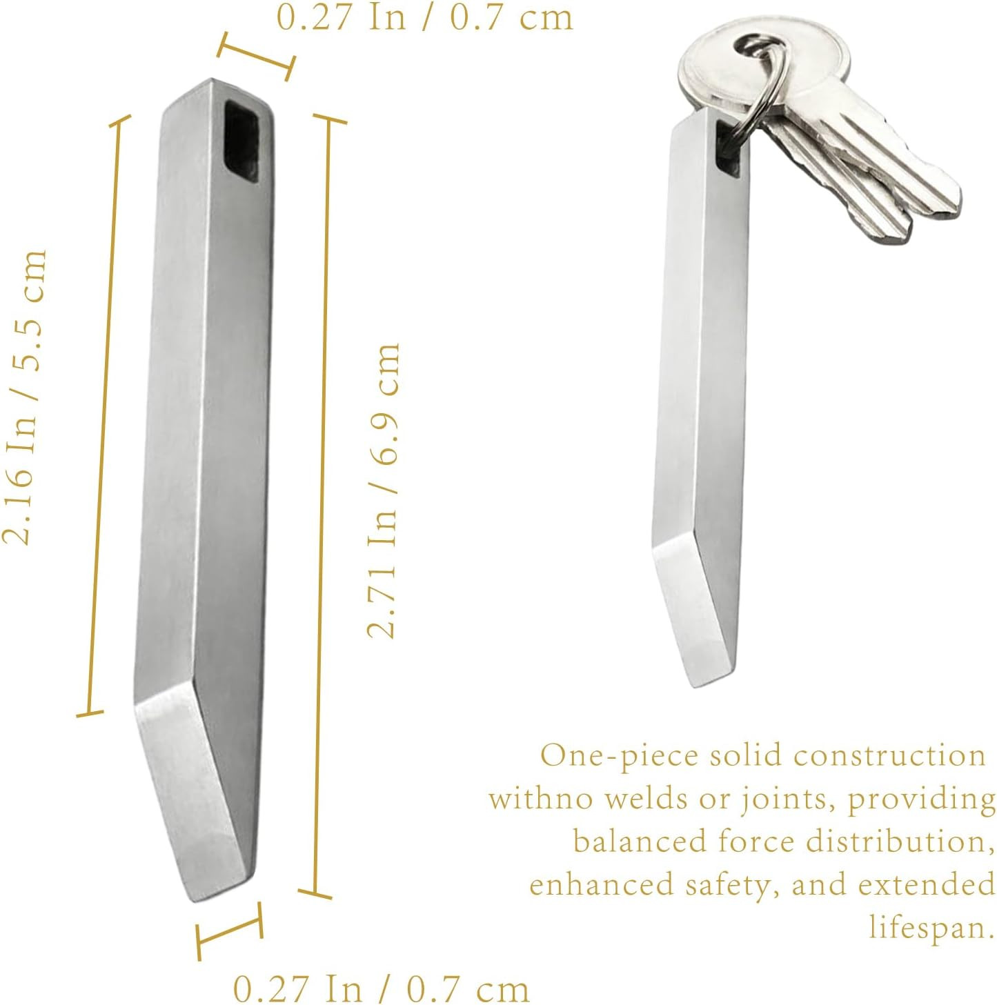 Heavy-Duty Stainless Steel Mini Pry Bar – Everyday Carry Keychain Multitool Pryb