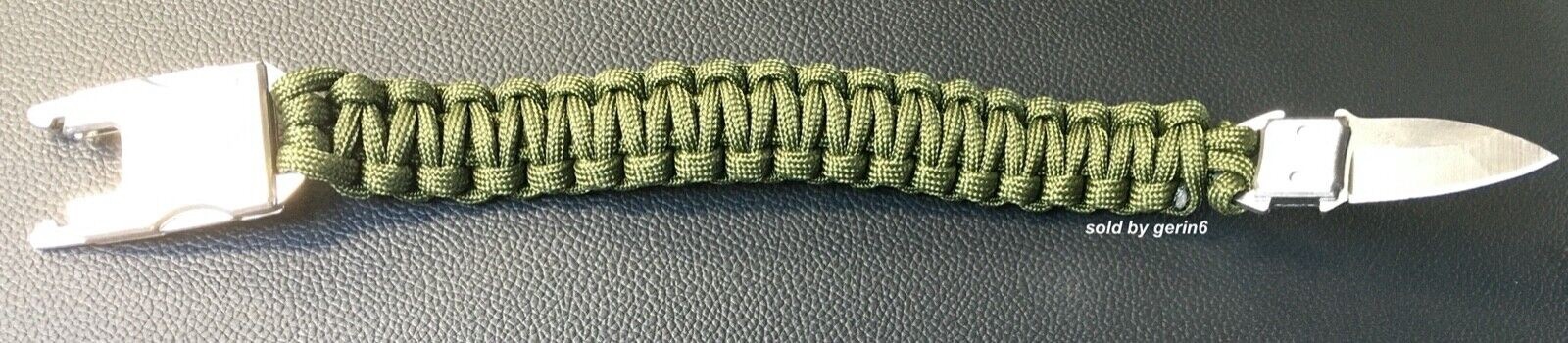 Paracord Emergency Tactical EDC Survival Knife Bracelet, Army Green BR12 New