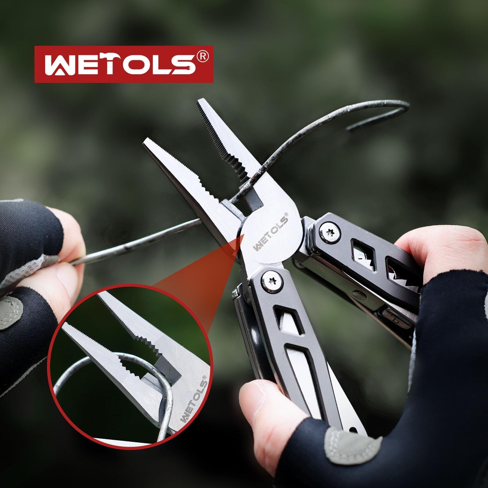 21-in-1 Multitool with Pocket Knife, Stainless Steel Pliers & Screwdriver Bits –