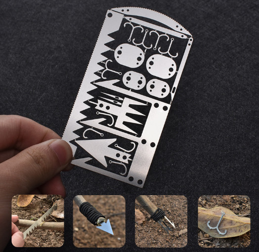 Outdoor multifunctional fishing hook card 22 in 1 portable fishing tool