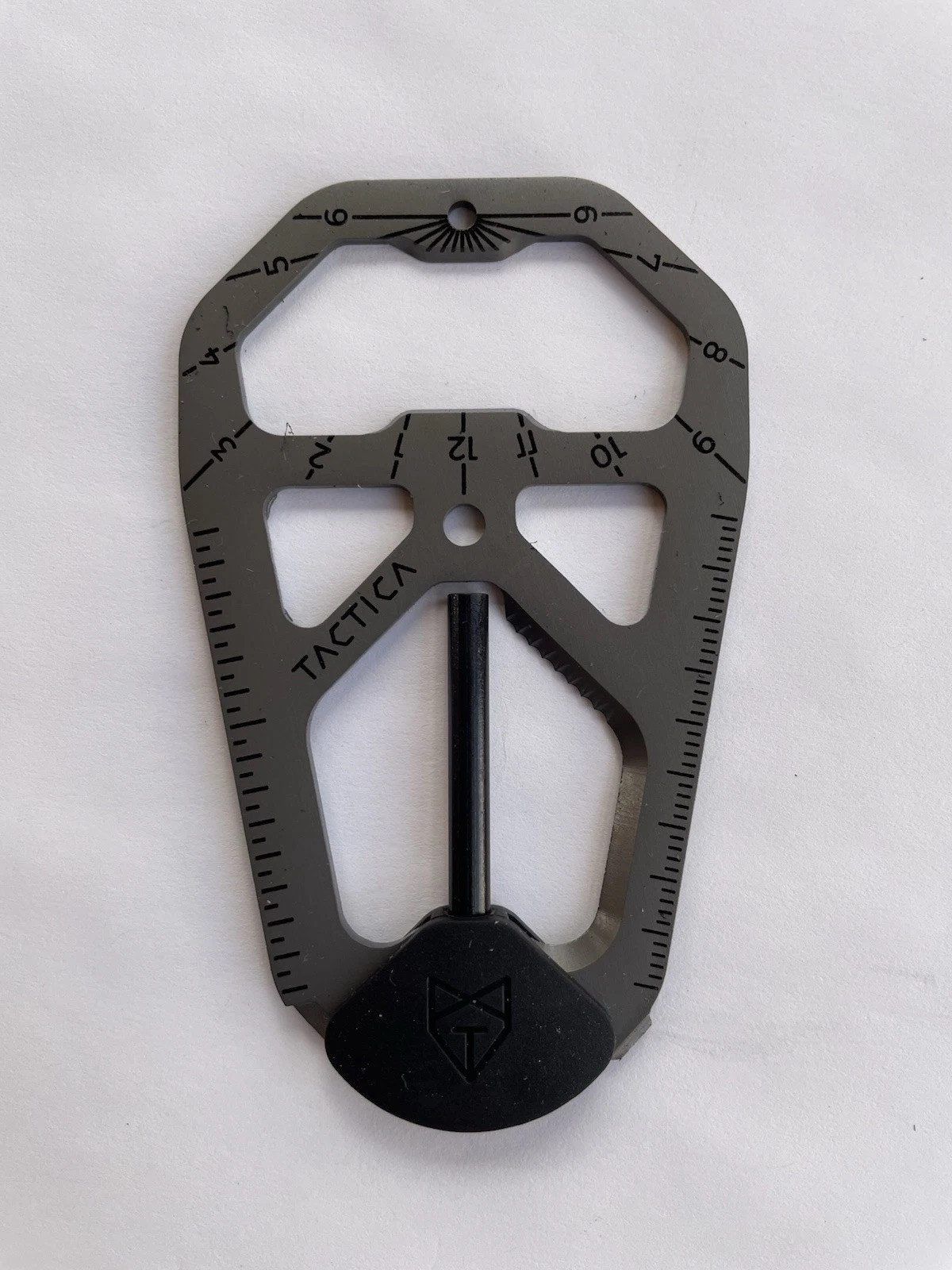 TACTICA M020 Camping Tool Card Black with Ferro Rod Titanium Multi Tool Outdoor