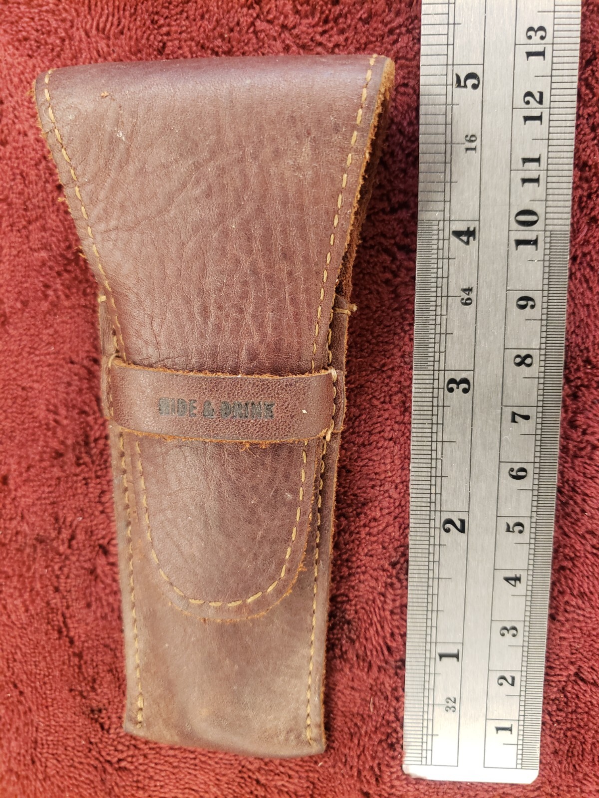 Hide & Drink Brand Leather Sheath 5″