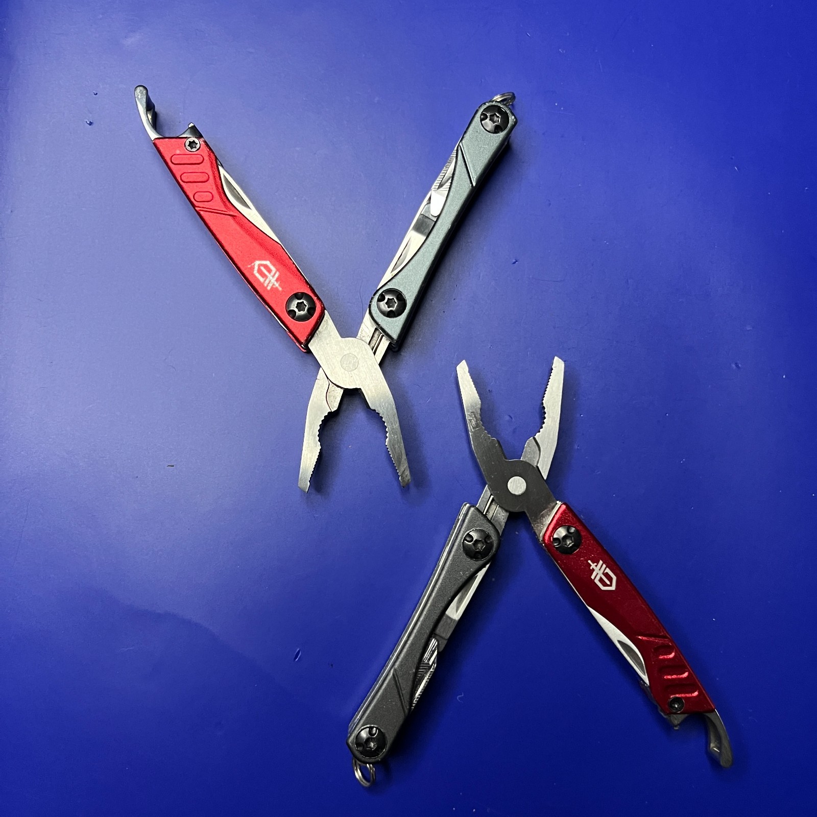 Lot of 2 Gerber Dime Multi-Tools Small Keychain Pliers Knife File Scissors