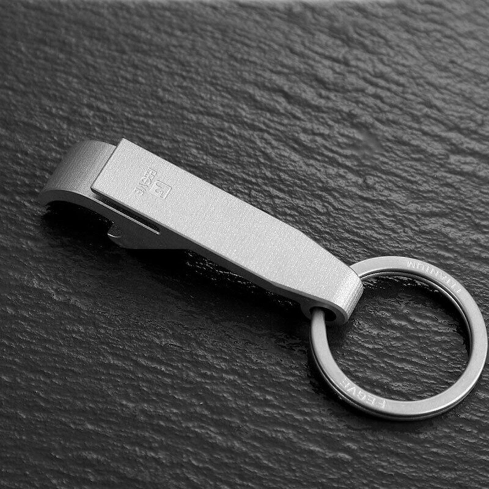 CNC Titanium Alloy Bottle Opener Key Chain Pendant EDC Tool with 25mm Key Ring