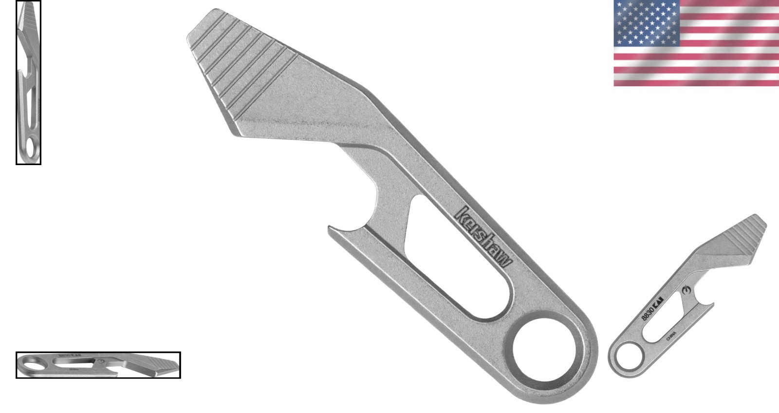 Stainless Steel Keychain Multi-Tool: Bottle Opener, Screwdriver, & Pry Bar