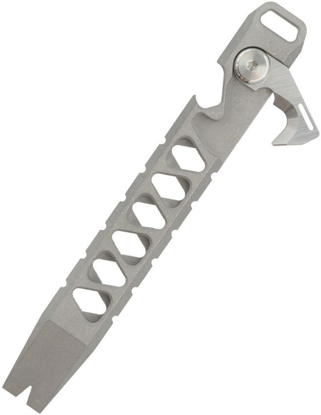 Ketuo Pocket Prybar With Integrated Belt/Cord Cutter Stonewashed Finish Titanium