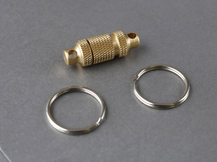 Solid Brass Insert Buckle Gimbal Ring Portable Double Keychain Pendant EDC Tool