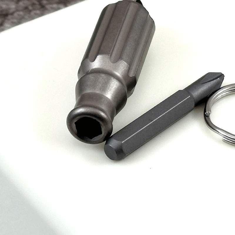 Mini Pocket Titanium S2 steel Screwdriver Portable Outdoor Keychain EDC Gadget