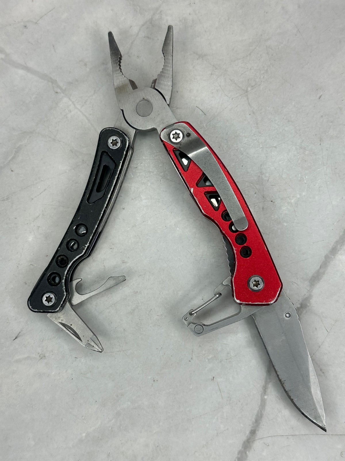 Snap-on Tools Mini Multitool Folding Knife w/ Pliers Red & Black 3″ Closed