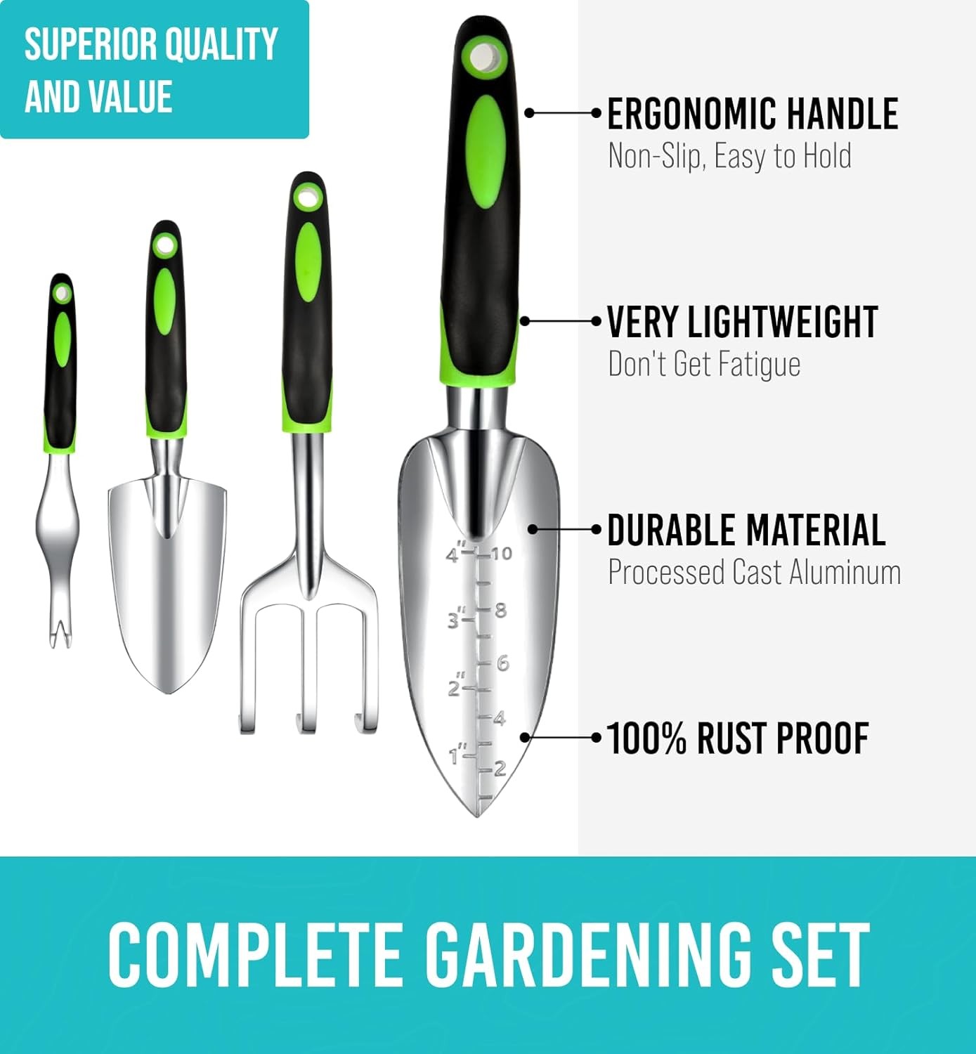 GROWIT Heavy Duty Gardening Tools – 23-Piece Gardening Gifts for Women, Men, Mom