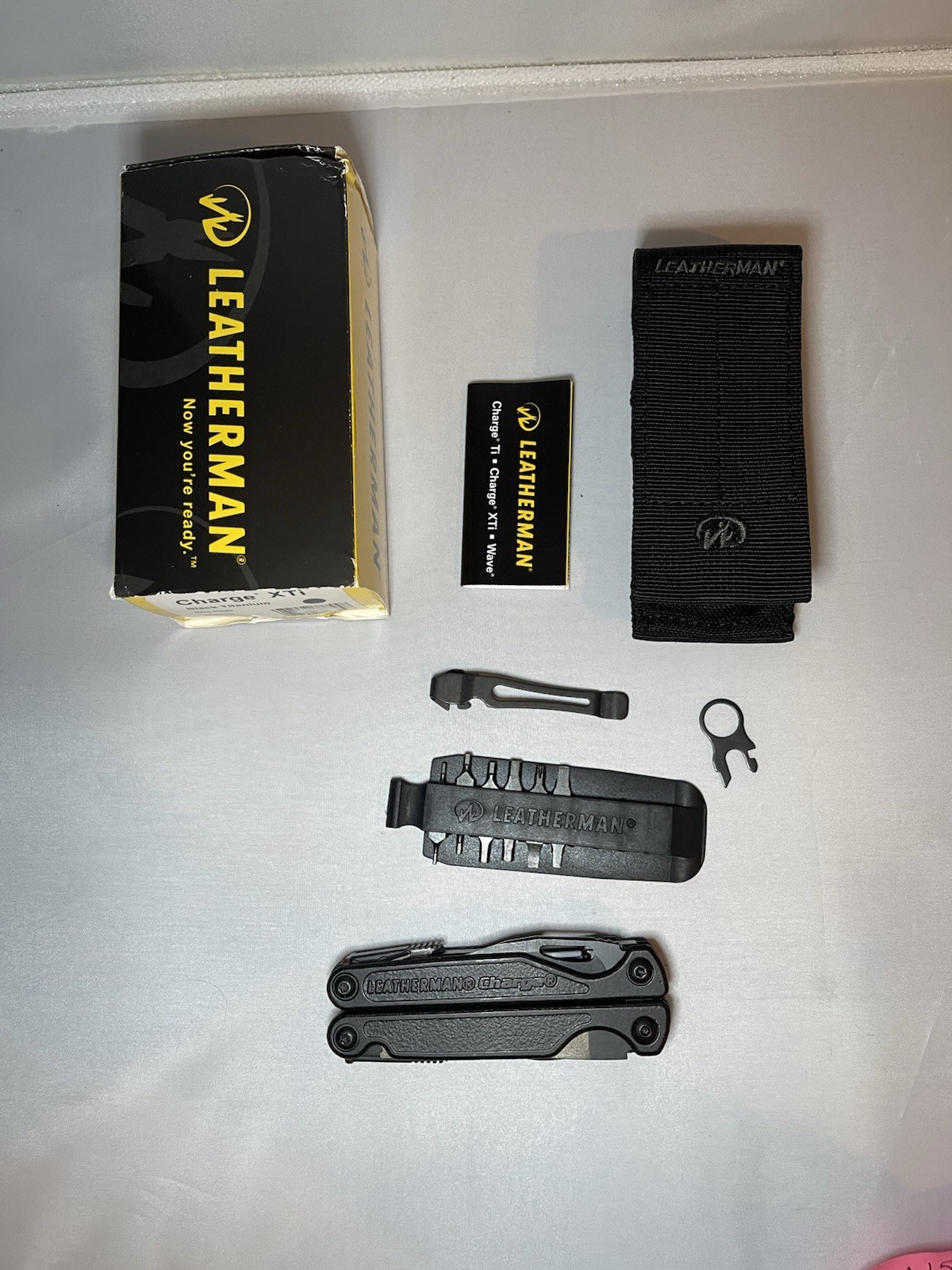 LM156 Leatherman Charge XTi Black Titanium W/ Nylon Sheath & Bit Kit