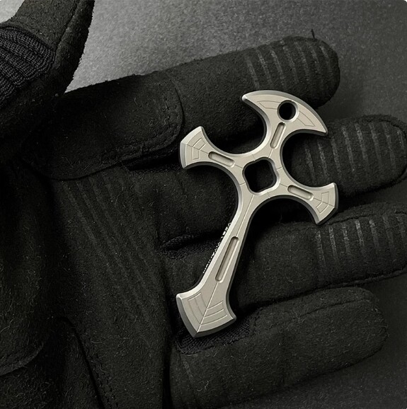 Metal CNC Cross Necklace Pendant Bead Outdoor Tools Keychain