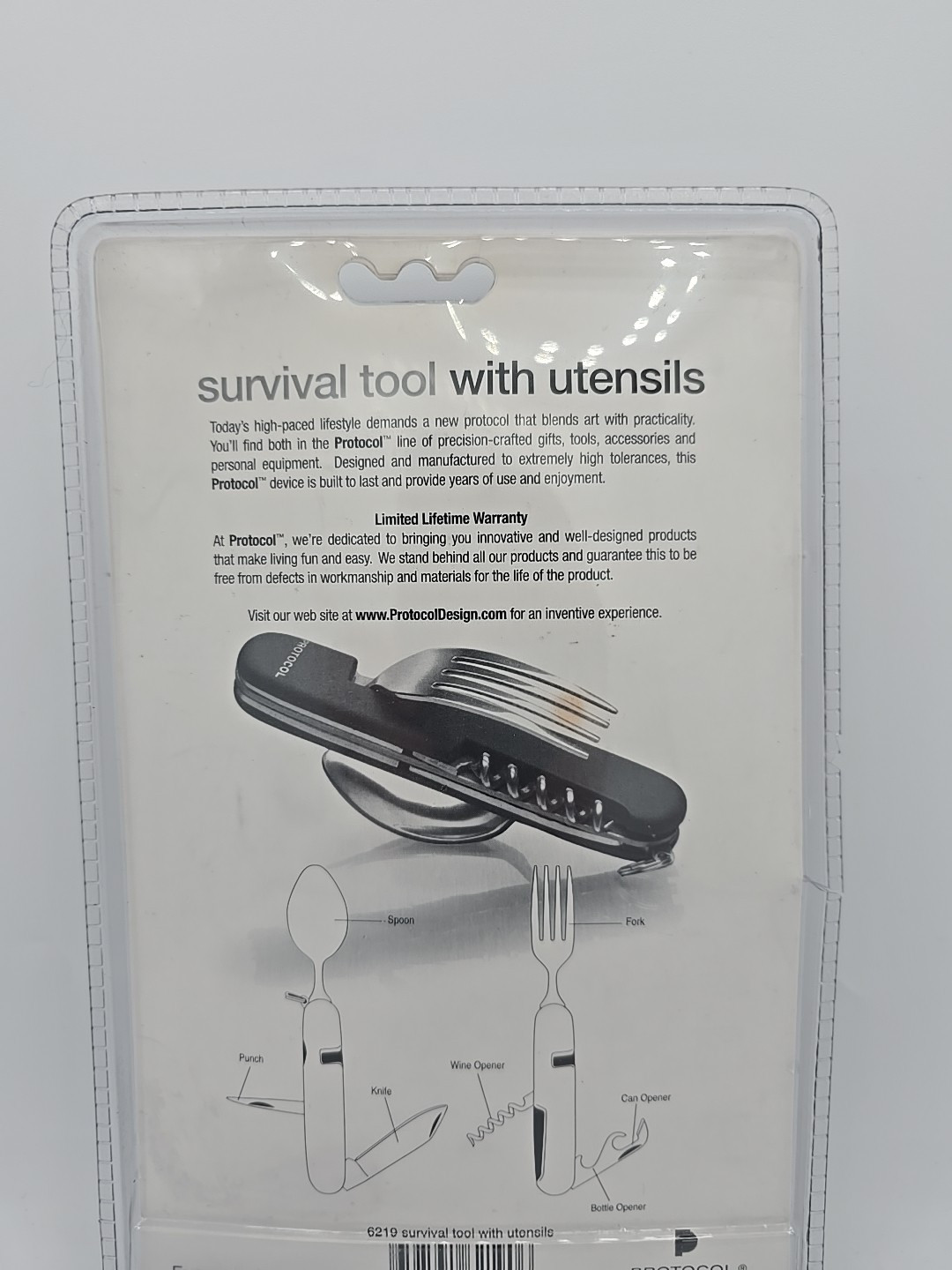 Protocol Survival Multi Tool with Utensils That Separate for Use, New In Package