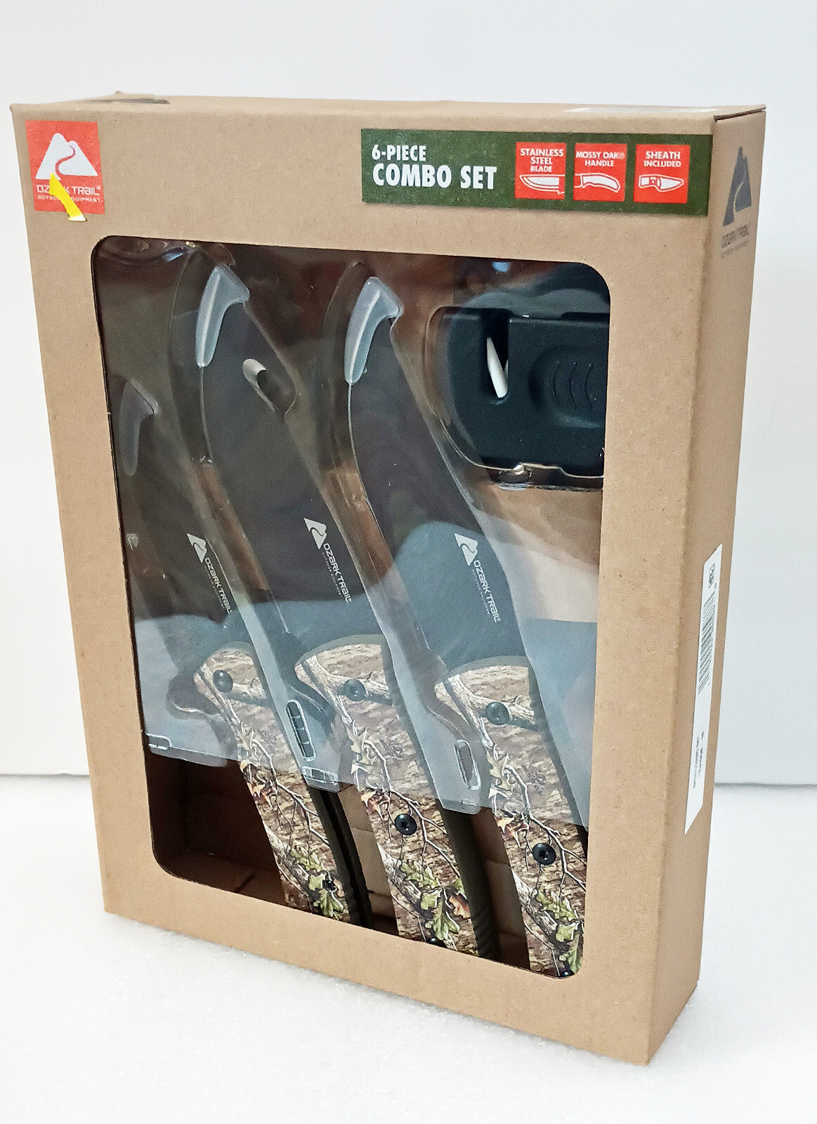 Ozark Trail 6 Piece Combo Knife Set 8.25 inches Fixed Blade & Gut Hook NEW