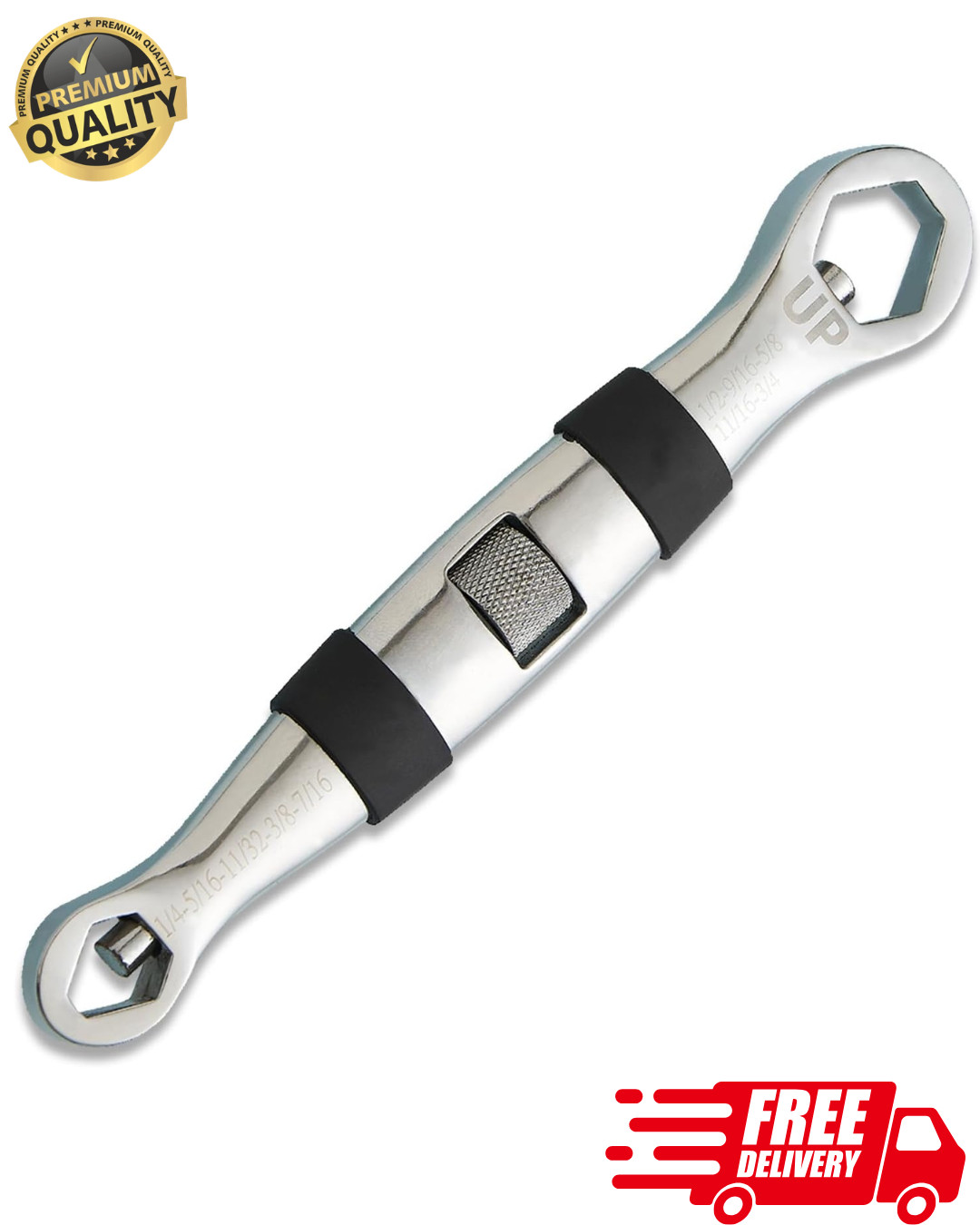 Universal Pocket Wrench Multi Tool 23 Sizes 7-19mm 1/4-3/4 Compact EDC Repair