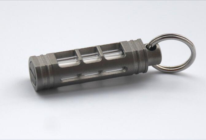 Titanium luminous Tube Pendants Paracord Beads Key Ring Necklace Pendants