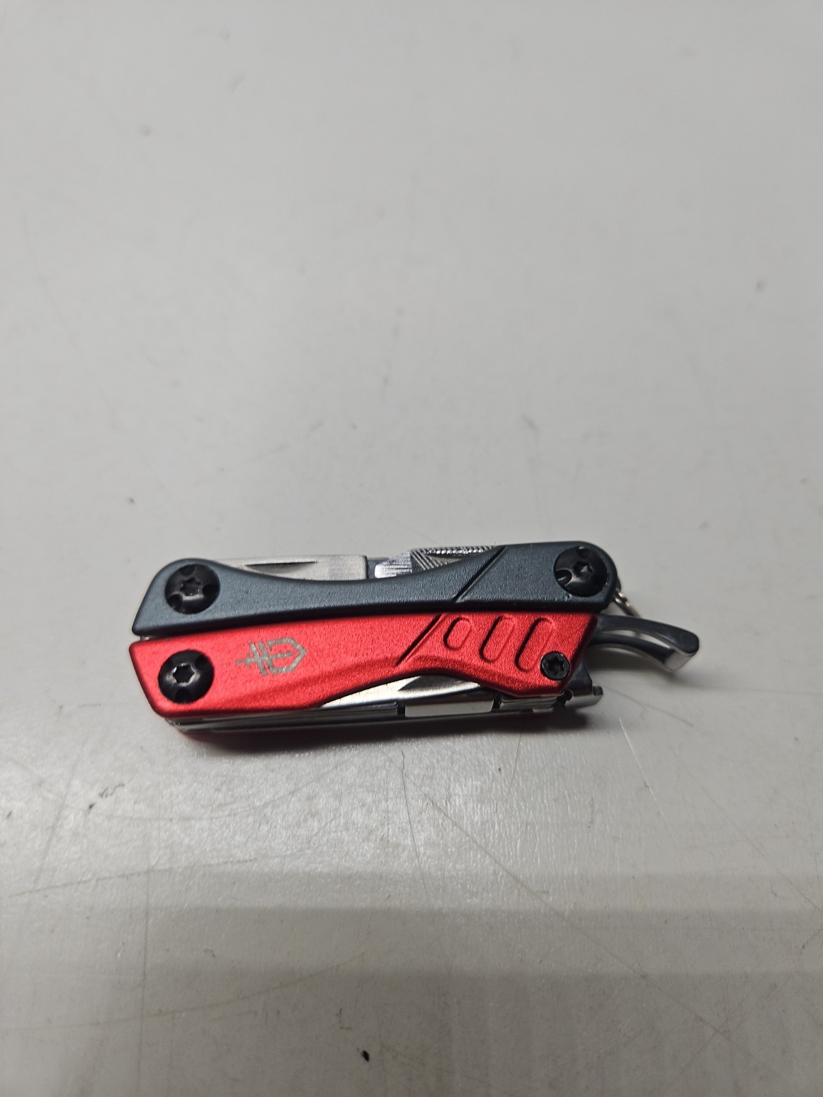 Gerber Dime Stainless Steel Multi-Tool Red Black Pliers Scissors Knife Keychain
