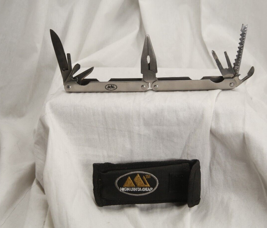 High Uinta Gear, multitool and canvas case, sliver 4.5 inches x 1.75 inches