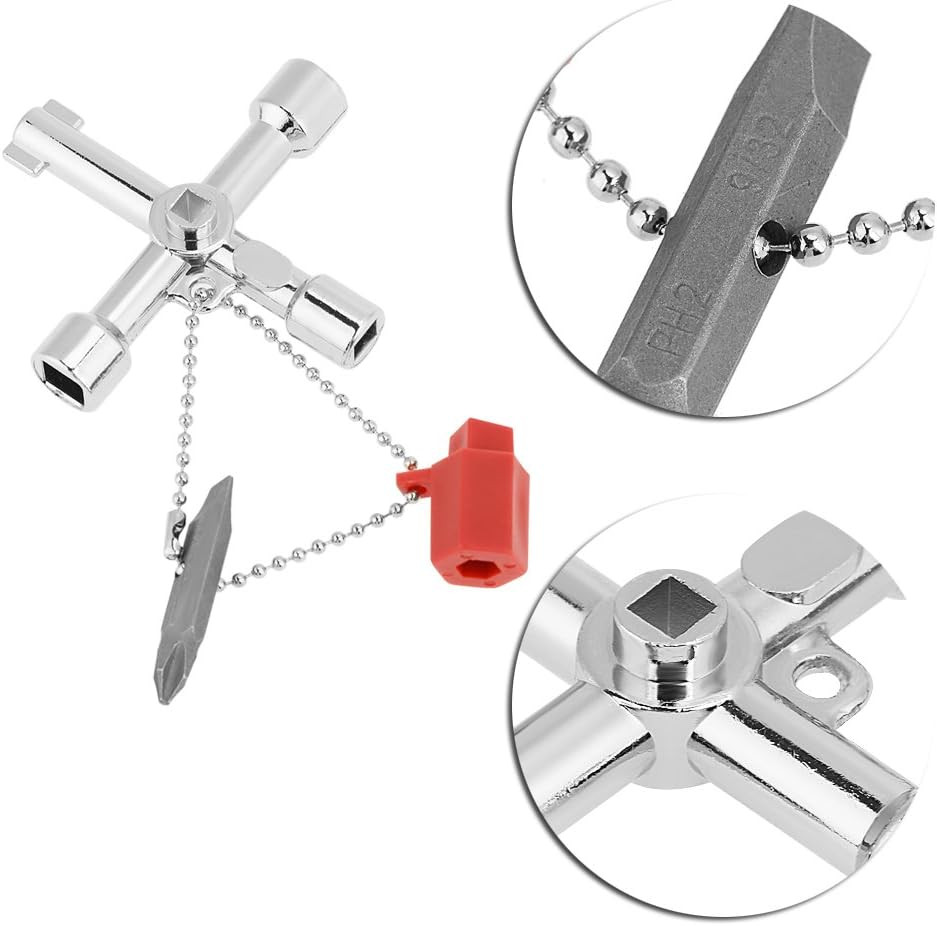 Silcock Key 4 Way, 10PCS 4 Way Sillcock Key, Multifunctional Water Key, Cross Ke