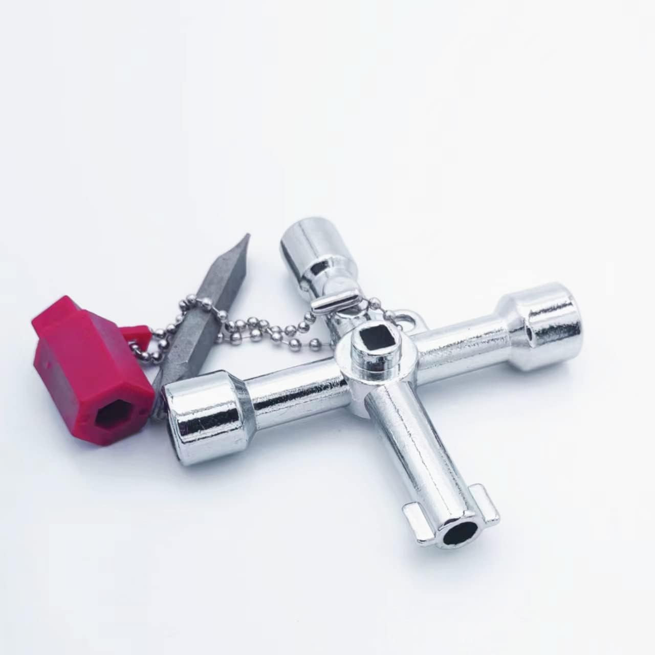 2Pcs 4-In-1 Universal Utility Key, Zinc Alloy Plumber Electrical Tools, Durable