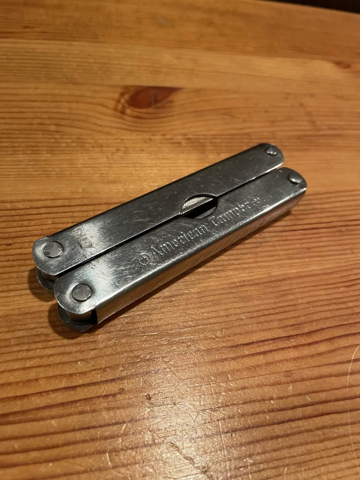 AMERICAN CAMPER BRAND STAINLESS STEEL MULTI TOOL COMBO PLIER GOOD CONDITION!