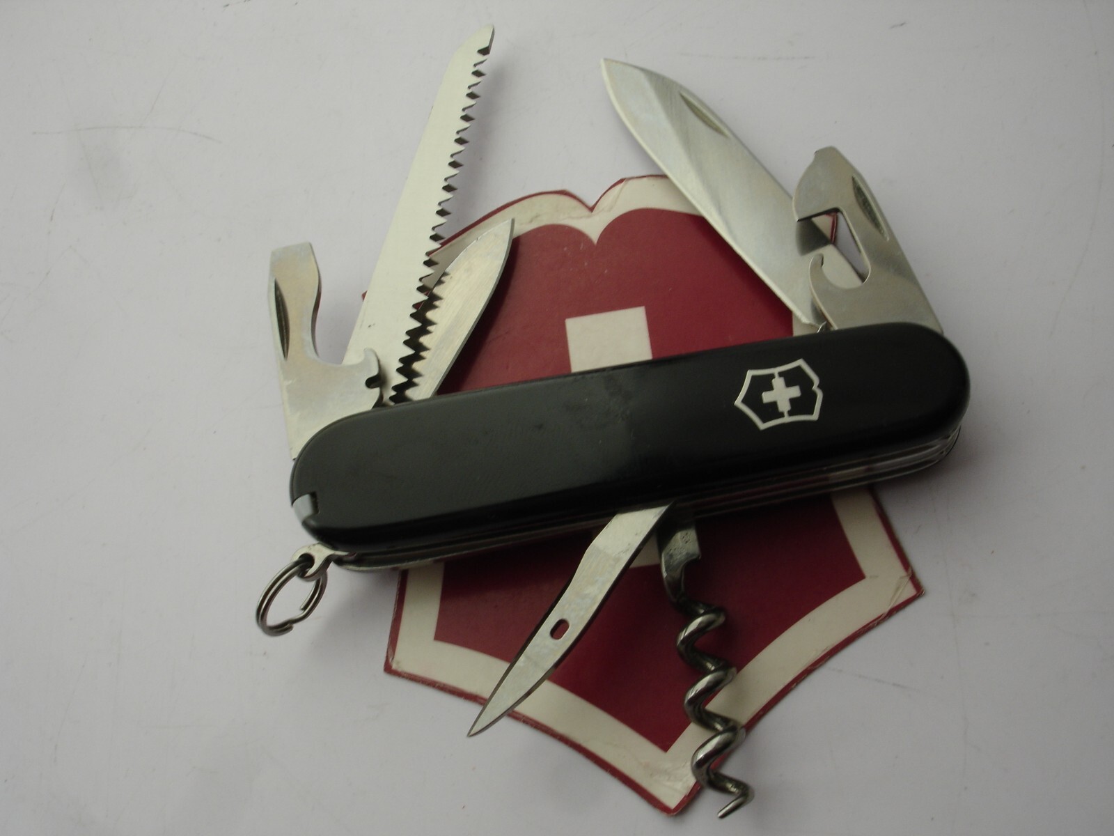 VICTORINOX 91mm BLACK CAMPER 13 FUNCTION EDC OUTDOOR SWISS ARMY POCKET KNIFE