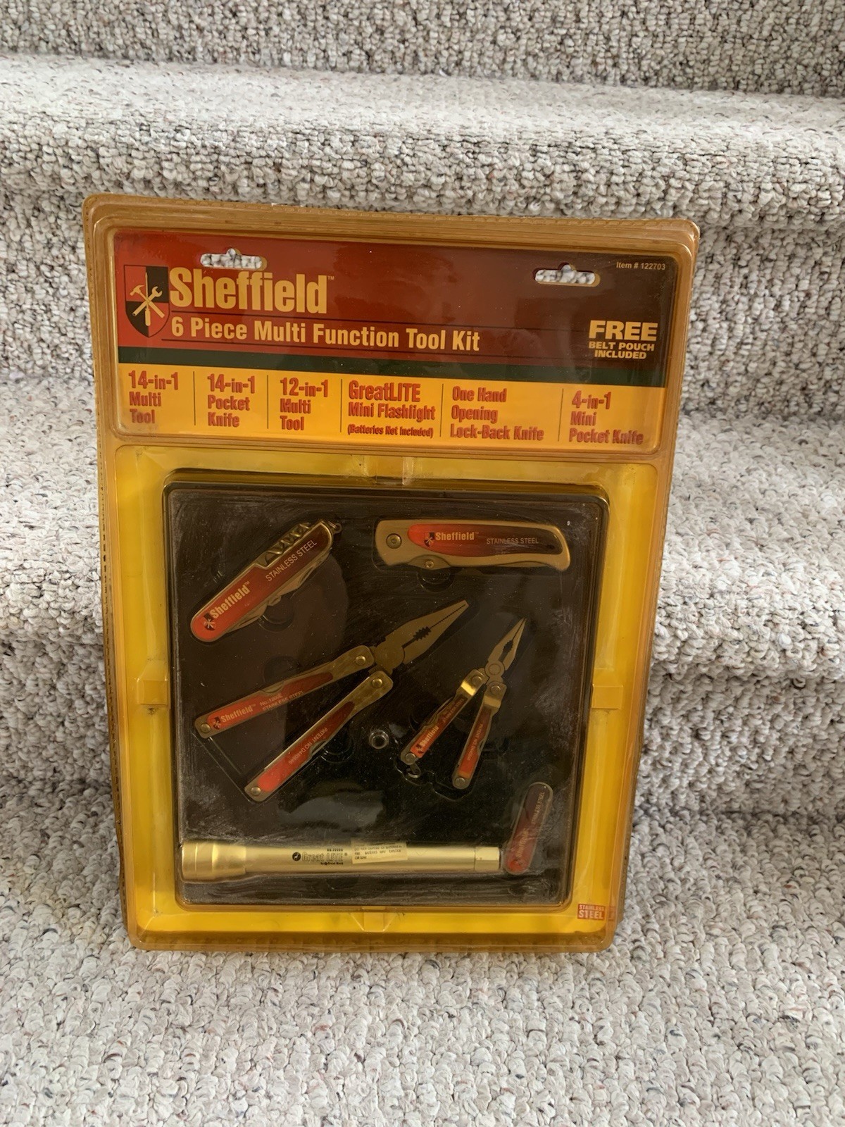 Sheffield 6 Piece Multi Function Tool Kit (#122703) With Belt Pouch